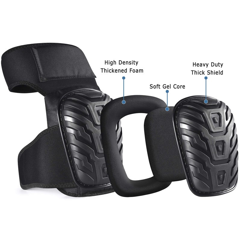CE' CERDR Professional Knee Pads for Work - Heavy Duty Foam Padding Kneepads for Construction, Gardening, Flooring with Comfortable Gel Cushion to Save Your Knees (Thigh High) - Image 5